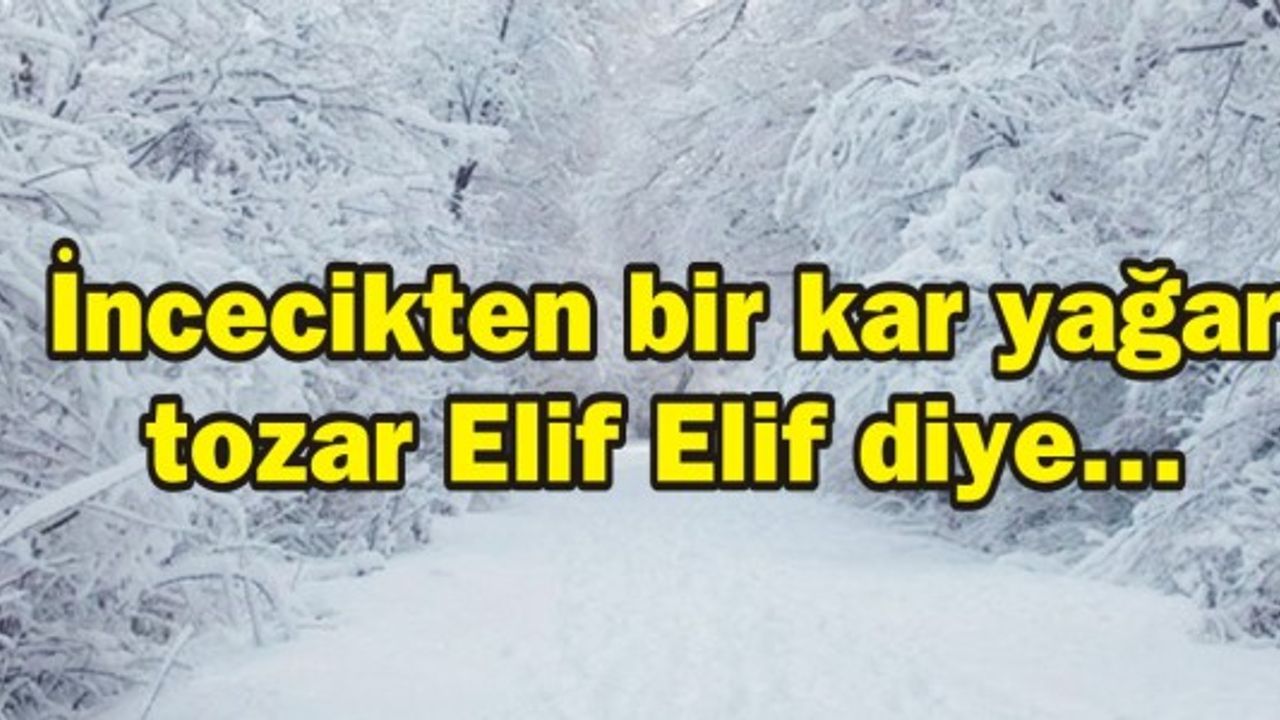 İncecikten bir kar yağar tozar Elif Elif diye…