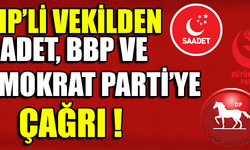 MHP'Lİ VEKİLDEN SAADET, BBP VE DEMOKRAT PARTİ'YE ÇAĞRI !