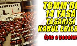 TBMM'DE 14 YASA TASARISI KABUL EDİLDİ!