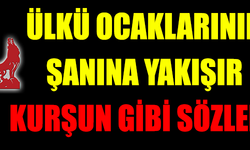 ÜLKÜ OCAKLARININ ŞANINA YAKIŞIR KURŞUN GİBİ SÖZLER !