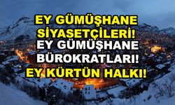 Ey Gümüşhane siyasetçileri! Ey Gümüşhane bürokratları! Ey Kürtün halkı!