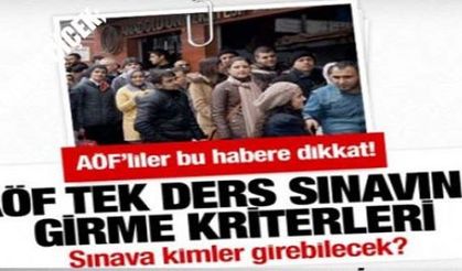 2013 AÖF Tek Ders Sınavı Ne zaman Nerelerde Yapılacak ? 