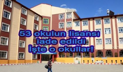53 okulun lisansı iade edildi