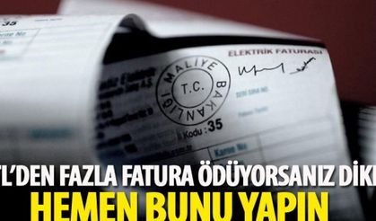 85 TL'den fazla fatura ödüyorsanız dikkat! Hemen bunu yapın