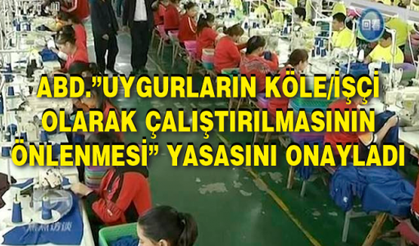 ABD.”UYGURLARIN KÖLE/İŞÇİ OLARAK ÇALIŞTIRILMASININ ÖNLENMESİ”YASASINI ONAYLADI