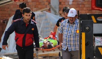 Çankırı'da okul inşaatı ek binasında iş kazası