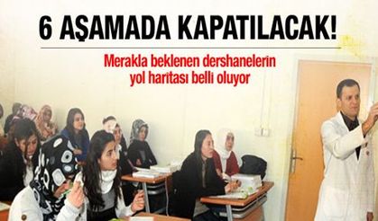 Dershaneler 6 aşamada kapatılacak