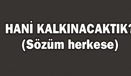 HANİ KALKINACAKTIK? (Sözüm herkese)
