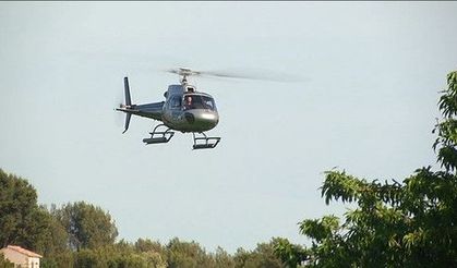 Rakip takımların maçını izleyen Terim helikopter ile otele geldi