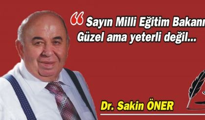 Sayın Milli Eğitim Bakanım! Güzel ama yeterli değil…