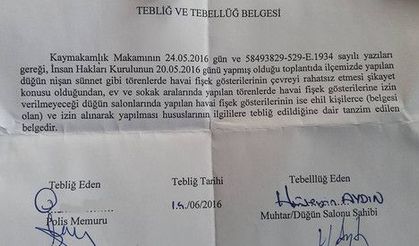 Tarsus'ta düğünlerde havai fişek kullanımı yasaklandı