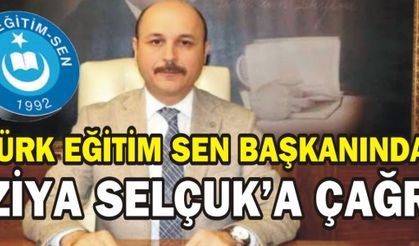 TÜRK EĞİTİM SEN BAŞKANINDAN ZİYA SELÇUK’A ÇAĞRI