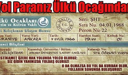 Yol paranız Ülkü Ocağından