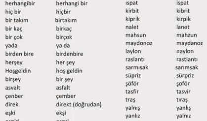 Türkçe’de sık kullanılan yanlışlar