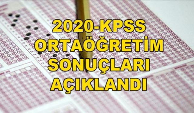 2020-KPSS Ortaöğretim sonuçları açıklandı