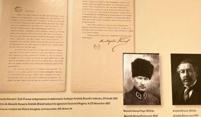 Atatürk’ün Fransa’ya yazdığı mektup sergilendi.