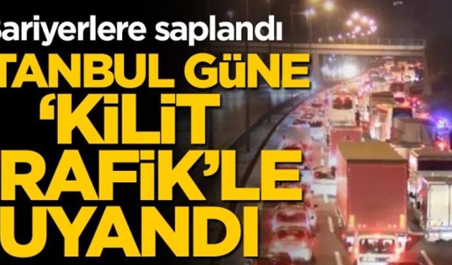 Bariyerlere saplandı! İstanbul güne 'kilit trafik' ile uyandı