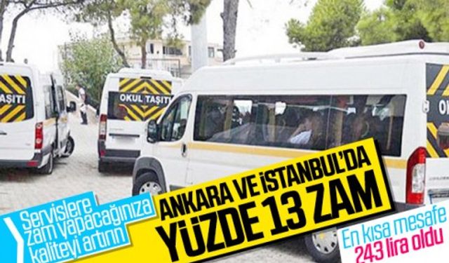 İstanbul ve Ankara'daki servis ücretlerine yüzde 13 zam