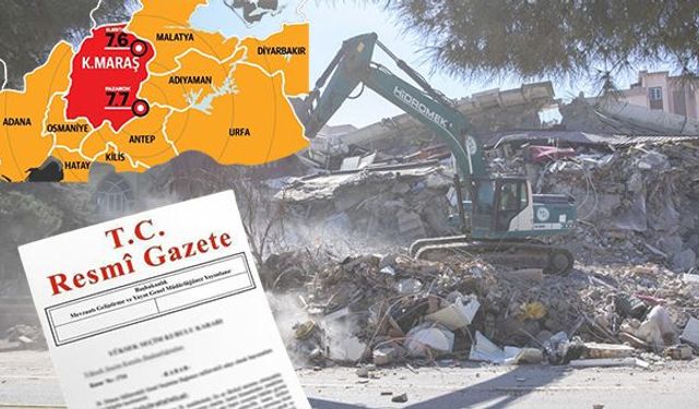 Depremde yerleşim yerini değiştirenlerin haklarının korunması Resmi Gazete'de