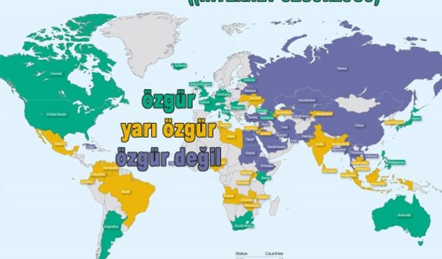 Türkiye internet özgürlüğü raporunda “özgür olmayan” seviyesine indirildi