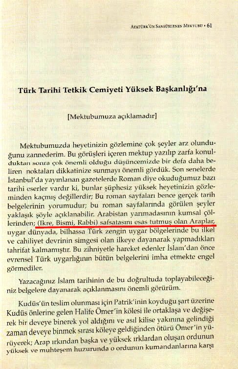 Atatürk'ün sansürlenen mektubu 2