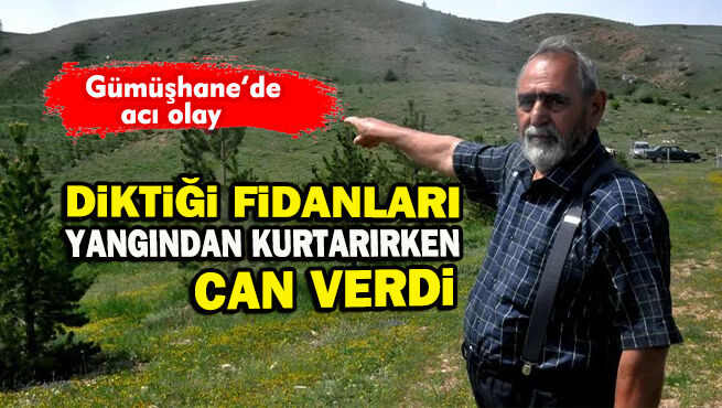 Gümüşhane'de acı olay: Diktiği fidanları yangından kurtarırken can verdi